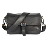Bronkey Paris Leather Camera Bag Zwart