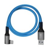 Kondor Blue USB-A to USB-C Right Angle High Speed cable 2' Blue