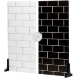 V-Flat World Duo-Board Double-Sided Background White Subway Tile/Ebony Subway Tile