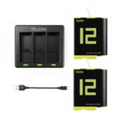Telesin Oplader voor 3 batterijen + 2x accu GoPro 9/10/11/12