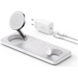 Anker MagGo Draadloze MagSafe Oplader 3-in-1 Pad 15W Wit
