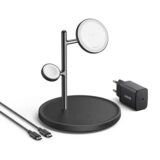 Anker MagGo Draadloze MagSafe Oplader 3-in-1 Stand 15W Zwart