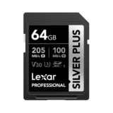 Lexar 64GB SDXC Silver Plus UHS-I V30 R205/W100MB/s geheugenkaart