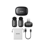 Boya Mini-15 2.4GHz Ultra-Mini Wireless Microphone (Black, Lightning) - 2TX + 1RX