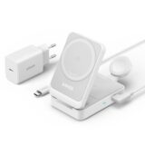 Anker MagGo 3-in-1 MagSafe en Qi2 oplader 15 Watt Wit
