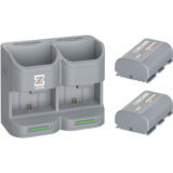 ZGCINE PC2-LPE6 Dual Battery Charging Case + 2 LP-E6 accu's