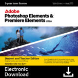 Adobe Photoshop & Premiere Elements 2026 - Student/Teacher (3 jarige licentie) - Meertalige (PC/Mac)