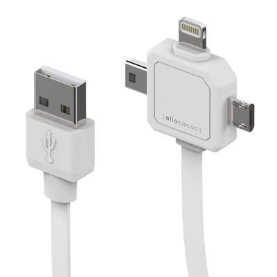 Allocacoc 3-in-1 USB-kabel Wit (mini USB)