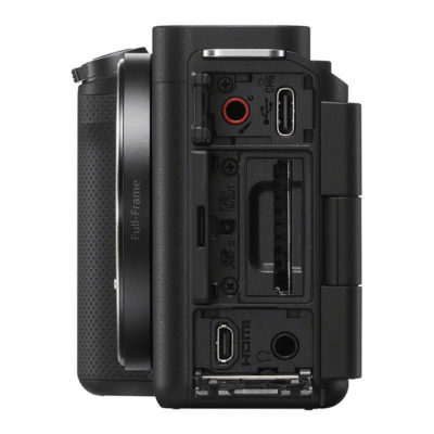Sony ZV-E1 Content Creators camera Zwart + 20-70mm aansluitingen zijkant links