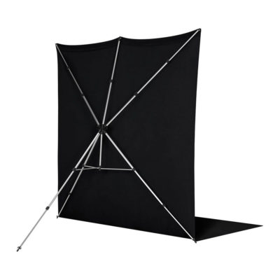 Westcott X-Drop Pro Wrinkle-Resistant Sweep Backdrop Kit - Rich Black (8&#039; x 13&#039;)