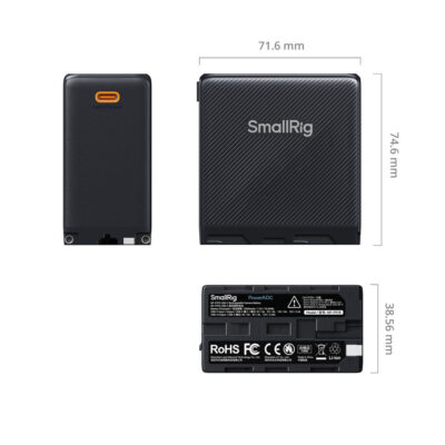 SmallRig 4469 NP-F970 USB-C Rechargeable Camera Battery Zwart
