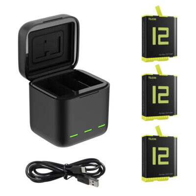 Telesin Triple Battery Charger Box + 3x accu GoPro 9/10/11/12