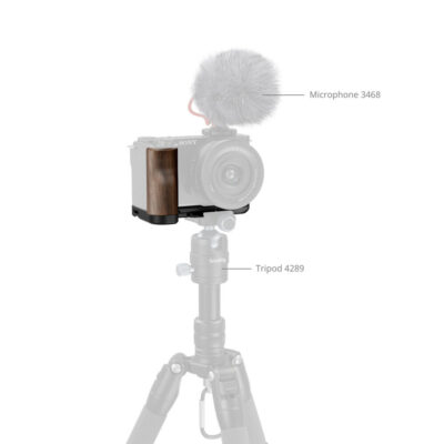 SmallRig 4864 L-Shape Mount Plate with Wooden Handle for Sony ZV-E10 II