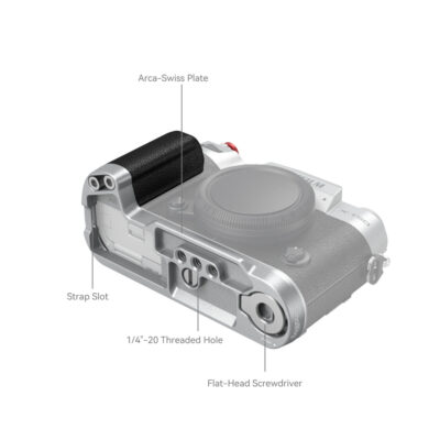 SmallRig 4713 Silicone L-Shape Handle for X-T50 (Silver)