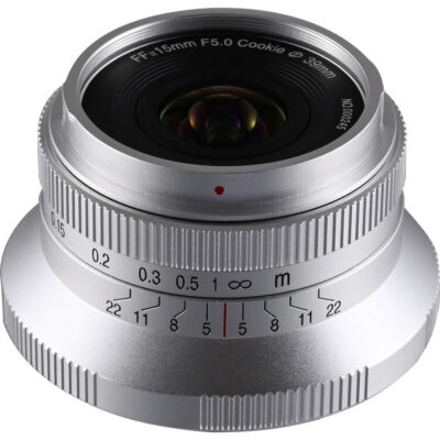 Laowa 15mm f/5 Cookie FF Sony FE objectief Zilver