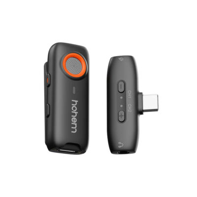 Hohem MIC-01 Wireless Lavalier Microphone, TYPE C (2TX+1RX+Charging Case) Black