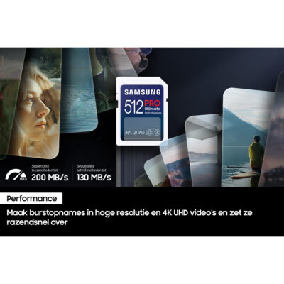 Samsung 128GB SDXC Pro Ultimate UHS-I U3 V30 200MB/s geheugenkaart