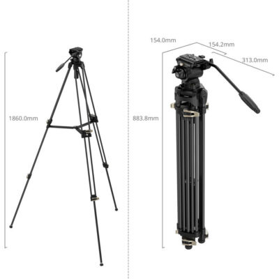 SmallRig 4686 Heavy-Duty Fluid Head Tripod Kit AD-01S