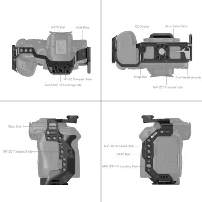 SmallRig 4159B HawkLock Quick Release Cage for Canon EOS R6 Mark II