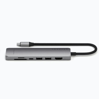Satechi USB-C 7-in-1 Slim Multiport Adapter met Ethernet Space Grey