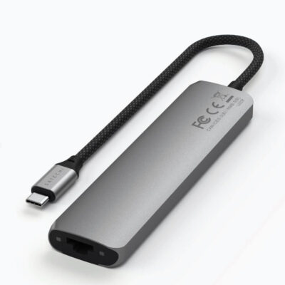 Satechi USB-C 7-in-1 Slim Multiport Adapter met Ethernet Space Grey