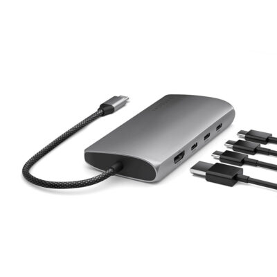 Satechi USB-C Multiport 8K (ethernet) - Space grey aansluitingen