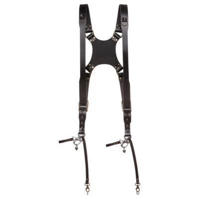 The Hantler Dual camera harness Black/Brass Regular (S-M)
