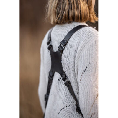 The Hantler Dual camera harness Black/Brass Regular (S-M)