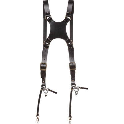 The Hantler Dual camera harness Black/Brass Regular (S-M)