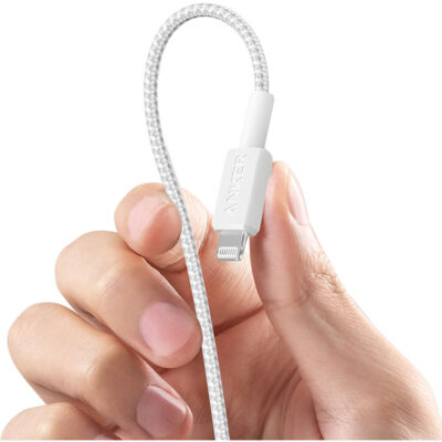 Anker 322 Gevlochten MFi USB-C naar Apple Lightning Kabel 0.9m Wit