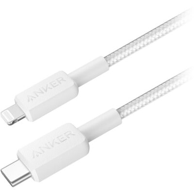 Anker 322 Gevlochten MFi USB-C naar Apple Lightning Kabel 0.9m Wit