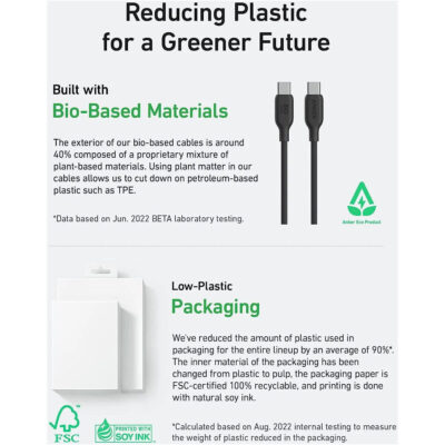 Anker 544 Bio-Based (140W) USB-C naar USB-C Kabel 1.8m Zwart