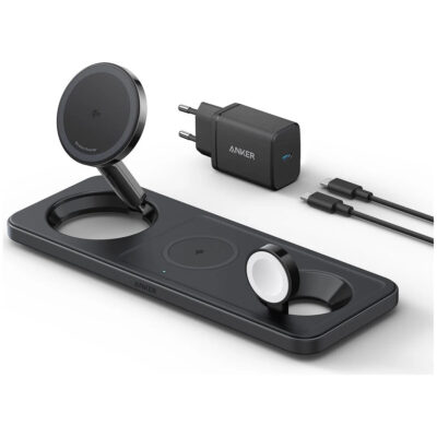 Anker MagGo Draadloze MagSafe Oplader 3-in-1 Pad 15W Zwart