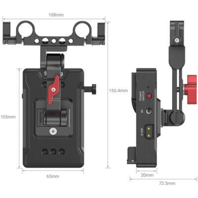 SmallRig 3499B V Mount Battery Adapter Plate (Basic Version) with Extension Arm 