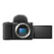 Sony ZV-E10 II content creator camera + ECM-B10 scherm uitgeklapt voorkant