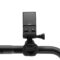HoverAir HandleBar Mount for Beacon: De HoverAir X1 is stevig gemonteerd op een zwart fietsstuur, frontaal gezien.